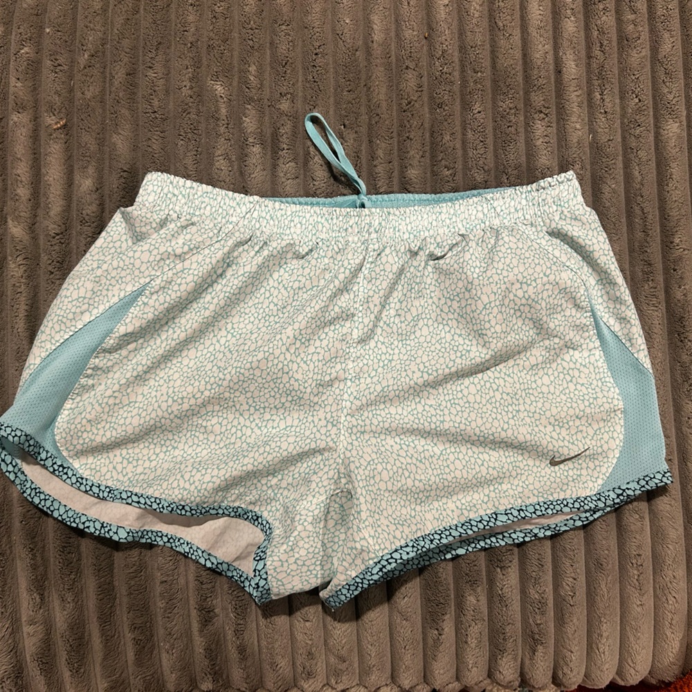 Nike Light Gray and Teal Athletic Shorts